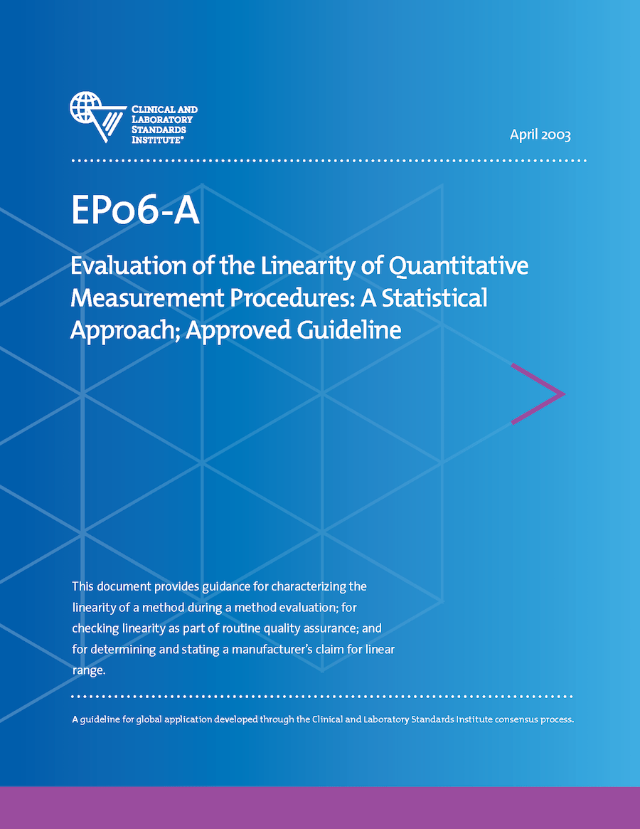 خرید استاندارد CLSI EP06 دانلود استاندارد ارزیابی خطی بودن روش های اندازه گیری کمی خرید استاندارد Evaluation of the Linearity of Quantitative Measurement 